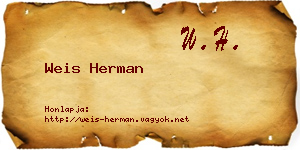 Weis Herman névjegykártya